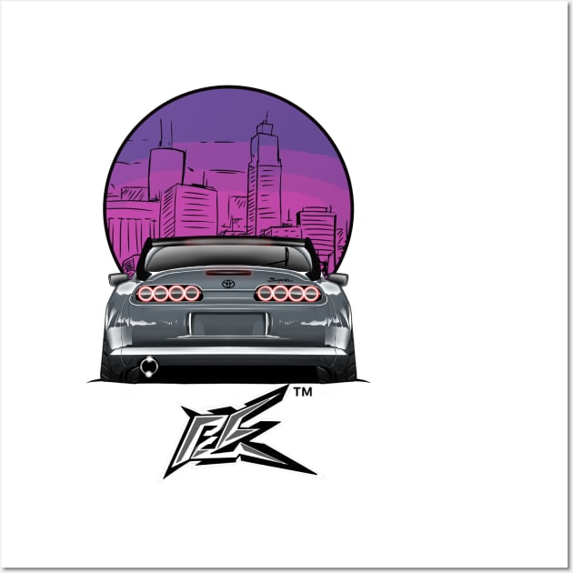 toyota supra a80 lowered gray Wall Art by naquash